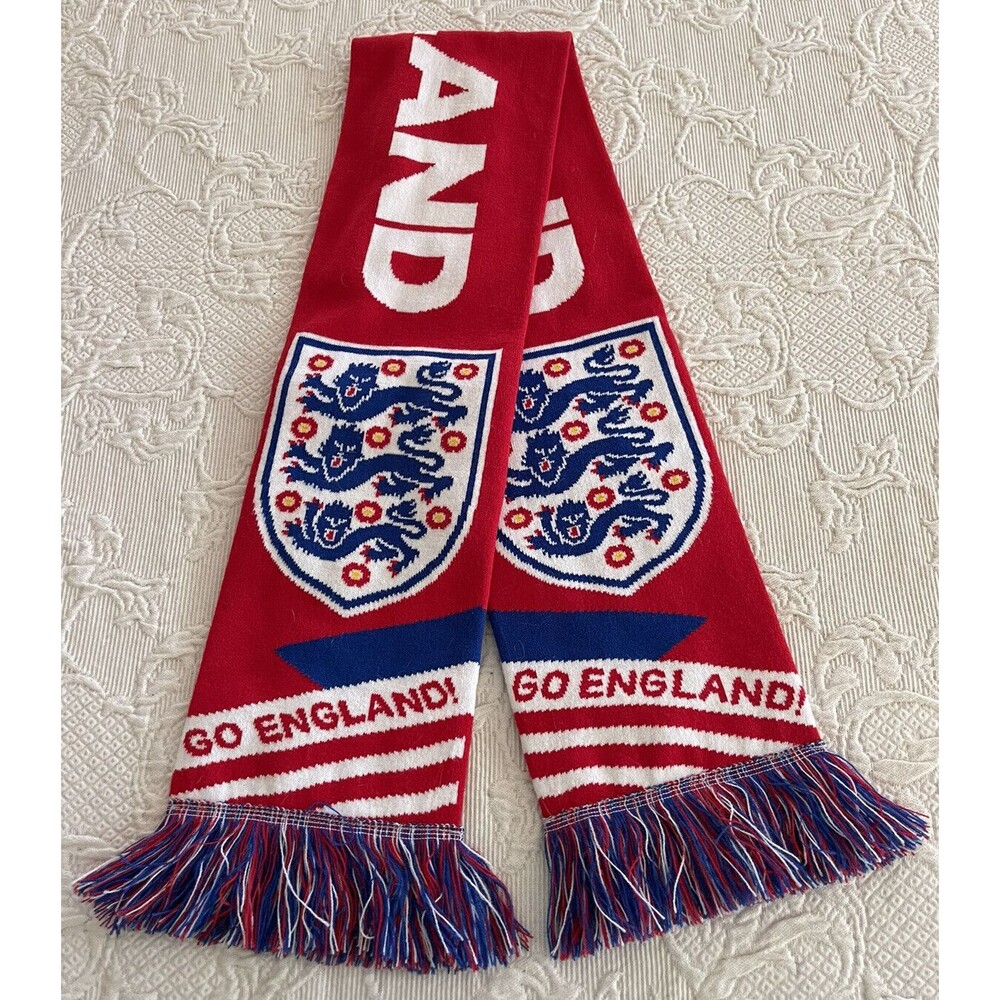 Go England Coat Of Arms Scarf w Fringe Official England Merch Premium Collection
